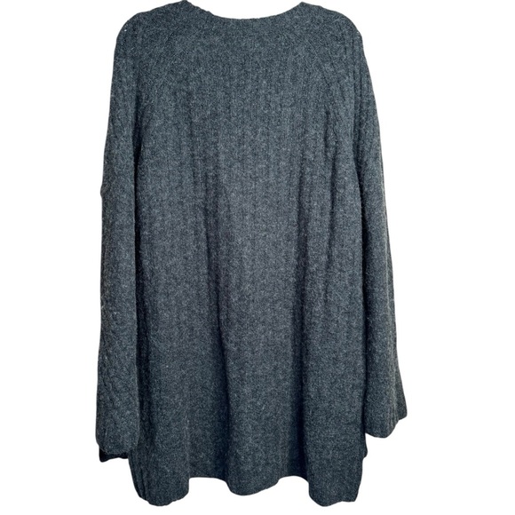 Anthropologie Moth Soft Mixed ribbed knit wool blend Cardigan Sweater Gray XL - Picture 2 of 13
